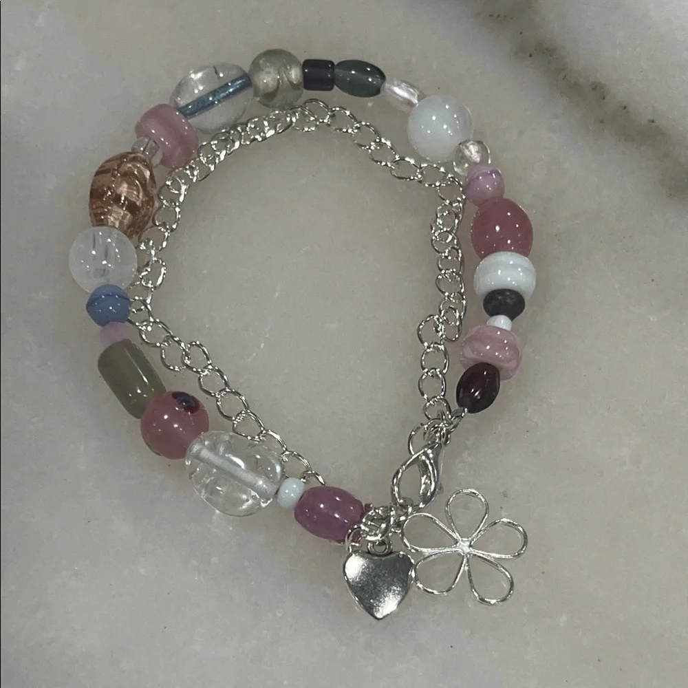 Chic Multicolor Beaded Bracelet with Silver Accents